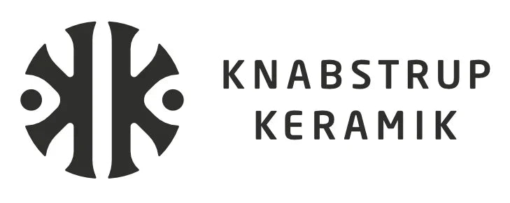 Logo for Knabstrup Keramik med grafisk symbol og tekst