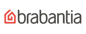 Brabantia logo med rødt hus-ikon og sort tekst