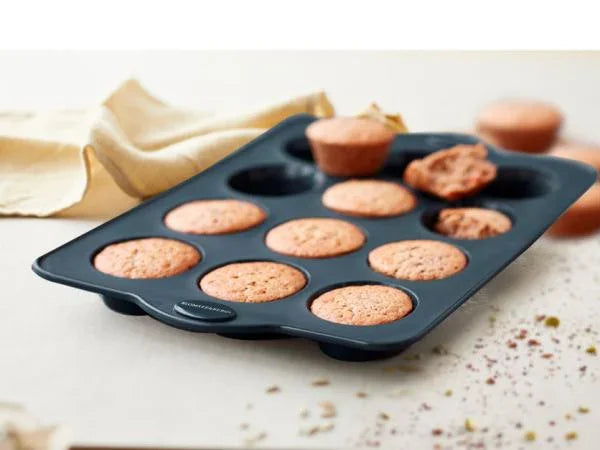 BLOMSTERBERGS MUFFINFORM T/12 STK GRÅ SILIKONE