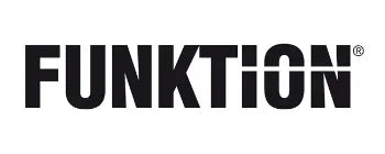 Funktion logo i sort tekst på hvid baggrund