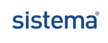 Blåt logo for mærket sistema