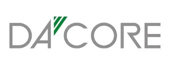 Dacore logo med grønt grafisk element