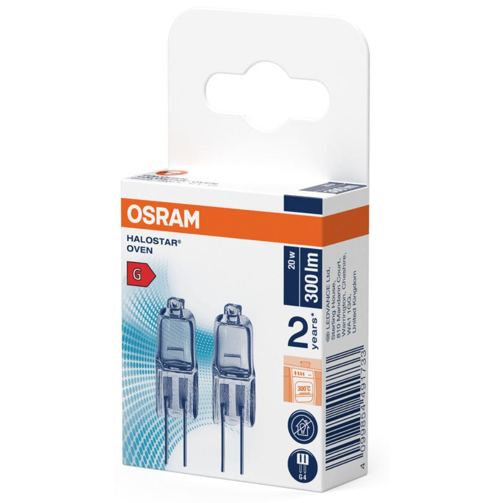 OSRAM HALOGENPÆRE G4 20W/300LM 2-PAK