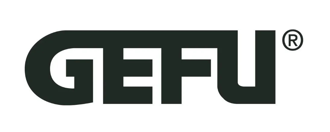 GEFU logo i sort på hvid baggrund