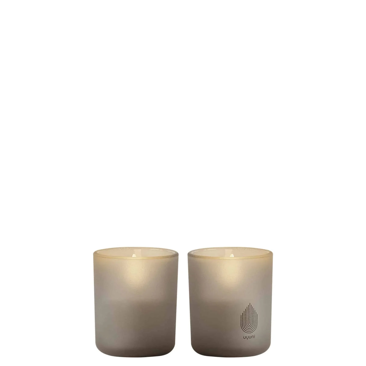 UYUNI GLAS LYS 2-PAK 7 CM SAND