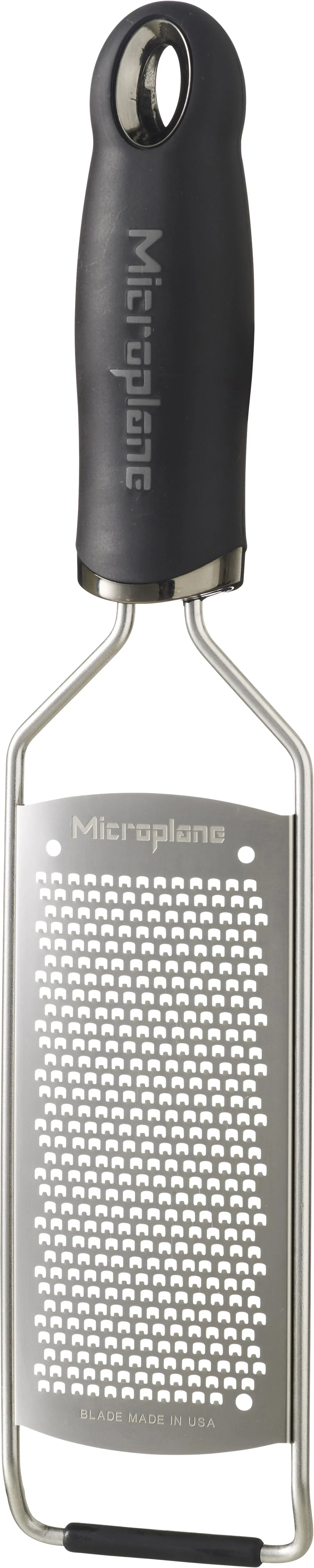 Microplane Gourmet fint rivejern i rustfrit stål med sort ergonomisk håndtag