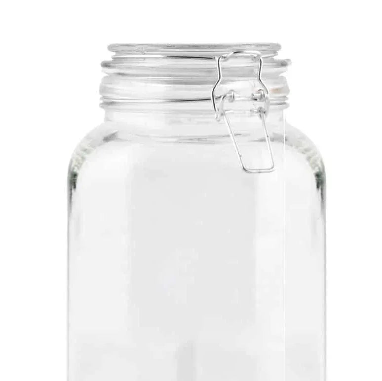 Gennemsigtigt henkogningsglas med metalbøjle og låg fra CONZEPT