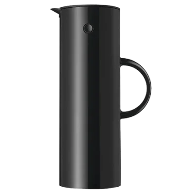 Sort Stelton EM77 termokande med et stilrent, cylindrisk design