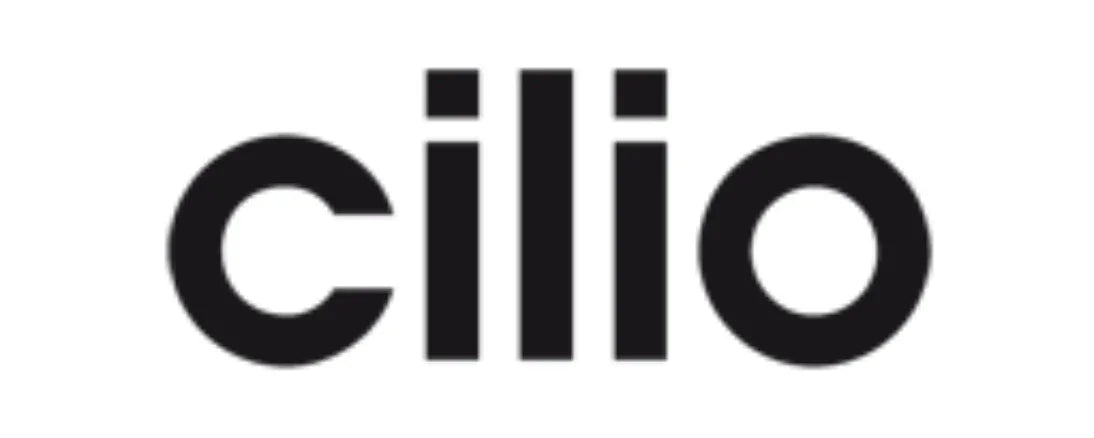 Cilio logo i sort tekst på hvid baggrund