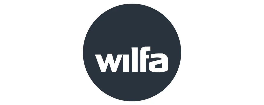 Wilfa logo i en mørk cirkel