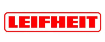 Rødt Leifheit logo på hvid baggrund