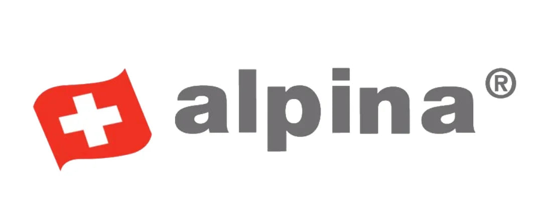 Alpina logo med schweizisk flag