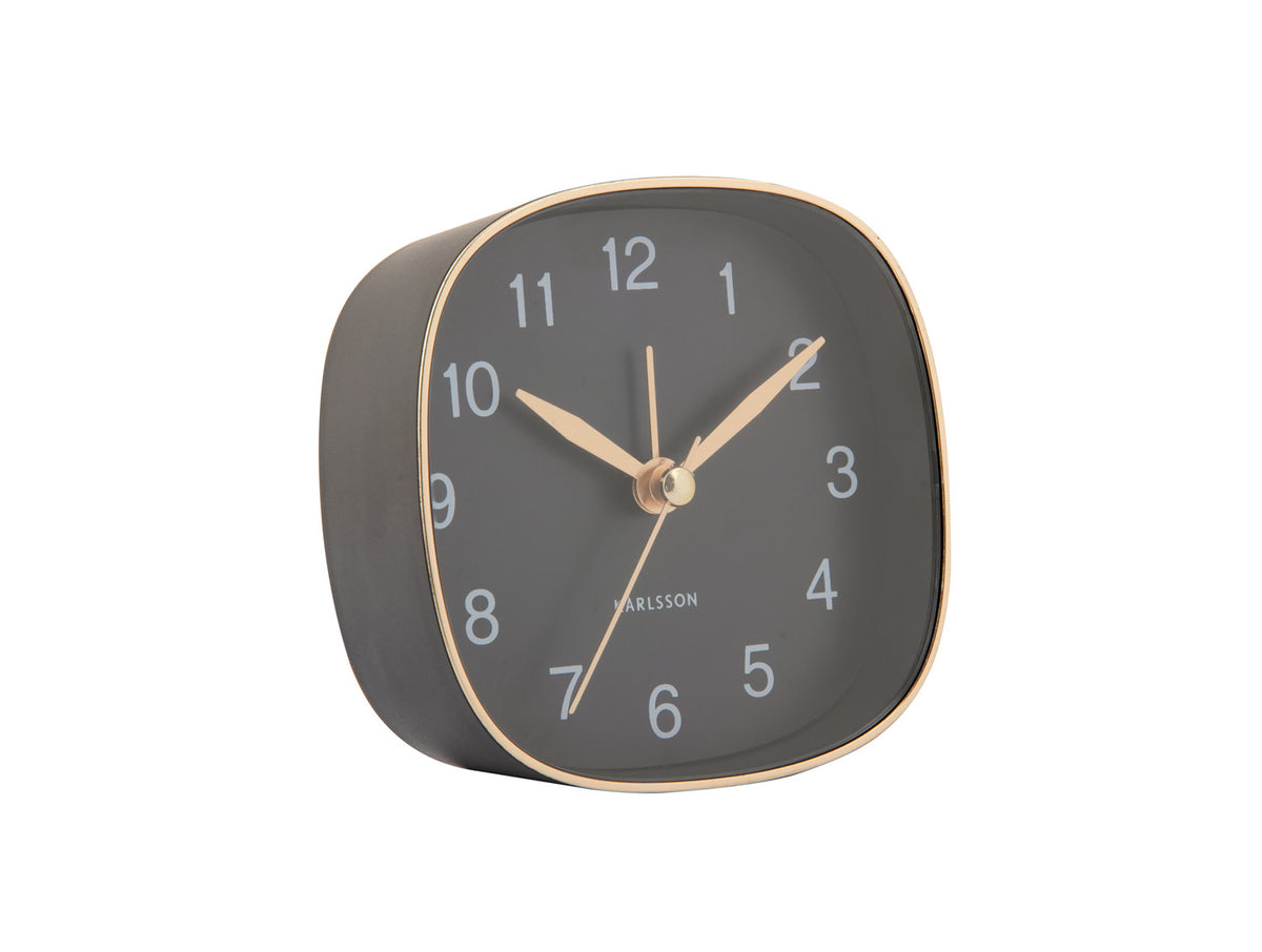 VÆKKEUR SQUARE TRAVEL SORT 8,5 CM LYDLØS