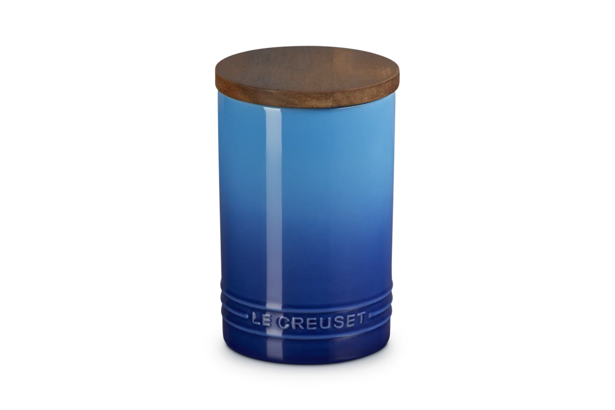LE CREUSET OPBEVARINGSKRUKKE M/TRÆLÅG 770 ML AZURE