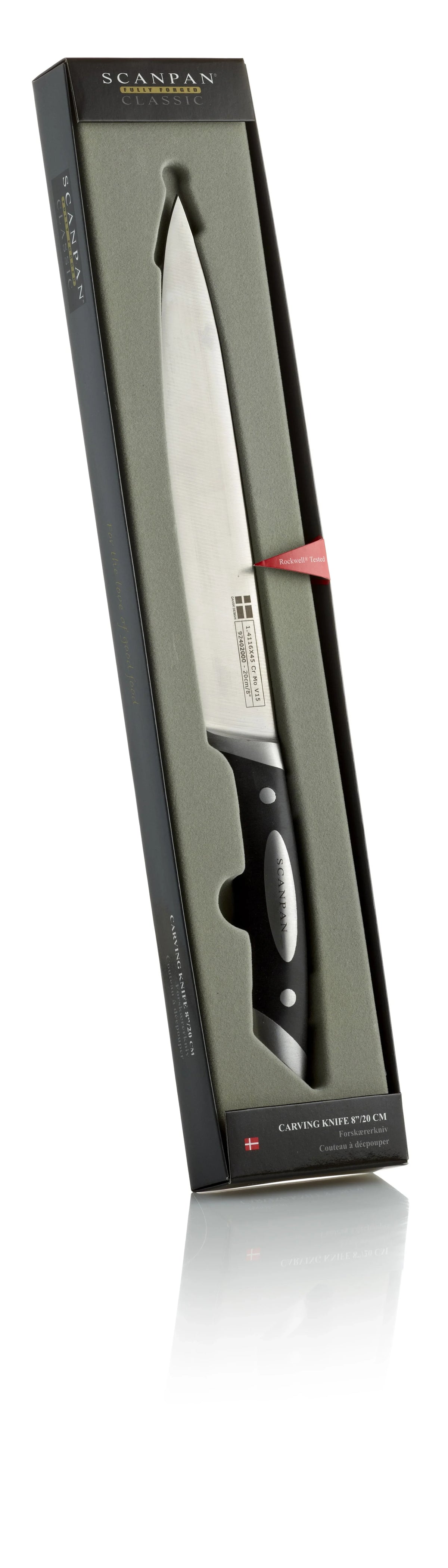 SCANPAN forskærerkniv 20 cm i sort gaveæske