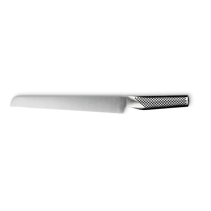 GLOBAL brødkniv G-9 på 22 cm i rustfrit stål med perforeret håndtag