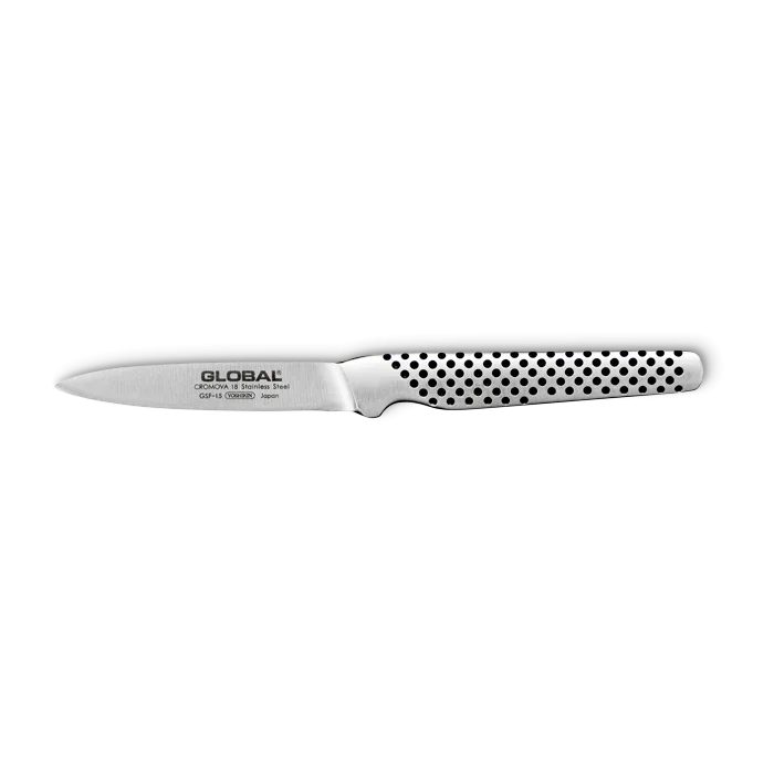 GLOBAL urtekniv i rustfrit stål med prikket greb, GSF-15 model