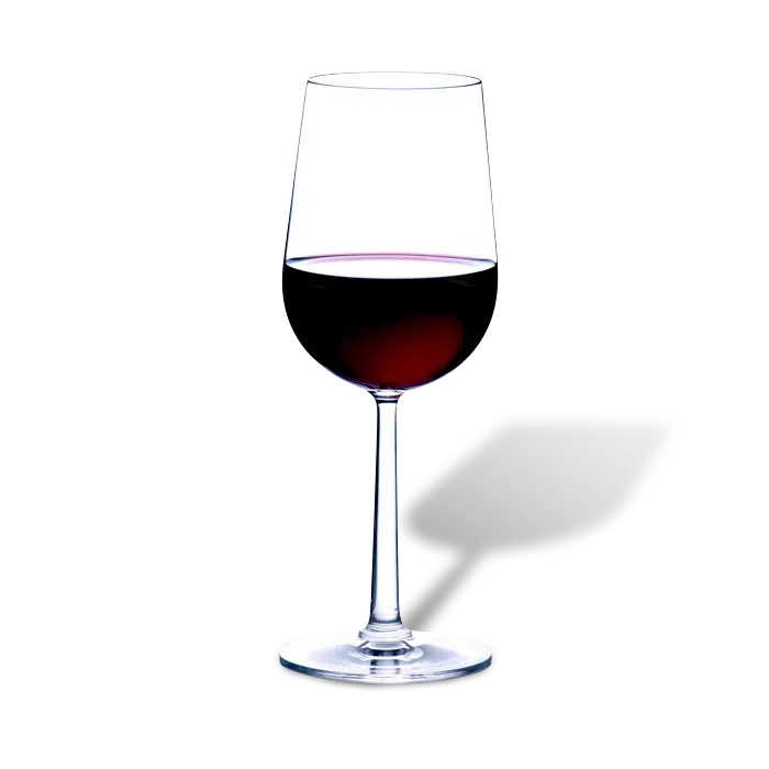 Rosendahl Grand Cru Bordeaux rødvinsglas med rødvin på sort baggrund