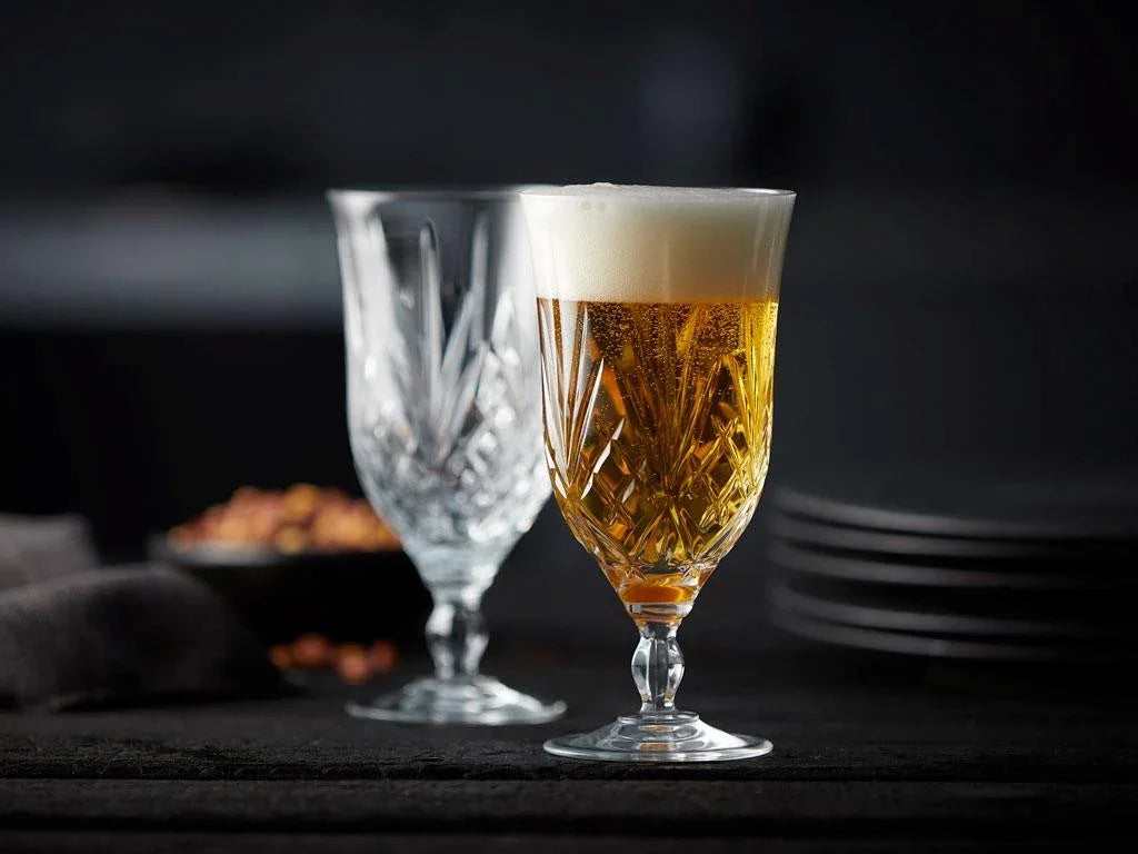 LYNGBY MELODIA KRYSTAL ØL/DESSERTGLAS PÅ FOD 40 CL 4-PAK