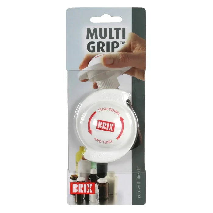 BRIX Multi-Grip skruelågsåbner i hvidt design på emballage