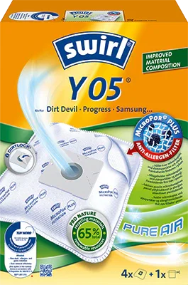 SWIRL Y05 støvsugerposer 4-pak med Micropor Plus anti-allergen filter