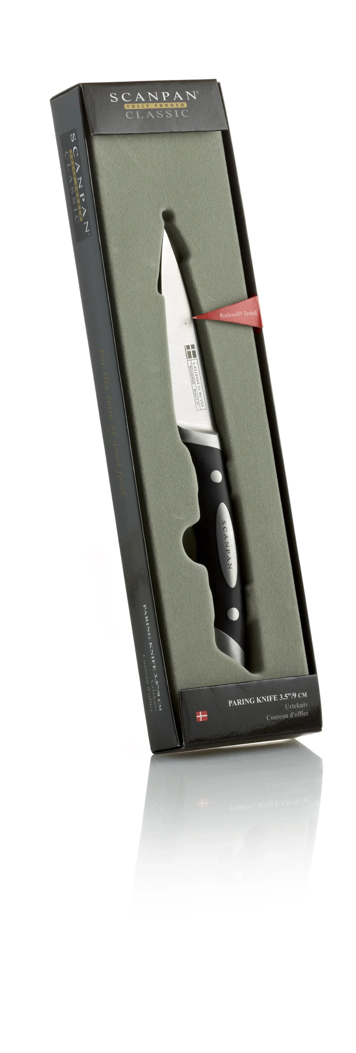 SCANPAN urtekniv på 9 cm i original sort gaveæske